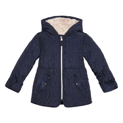 J by Jasper Conran Girls' navy quilted hooded coat